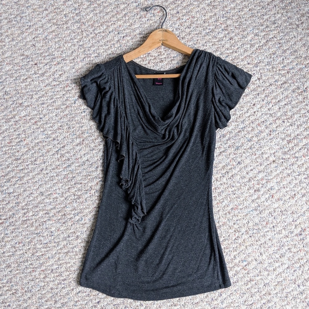 Gray Wrap Dress Shirt